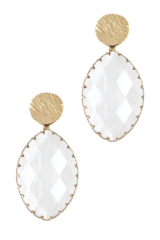 Clear Glass Drop Earring
